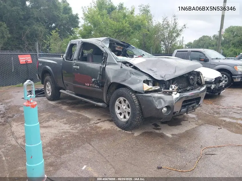 2005 Nissan Titan Se VIN: 1N6BA06BX5N536346 Lot: 45478095