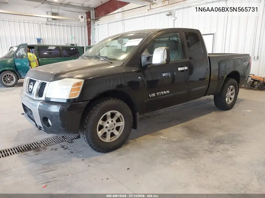 2005 Nissan Titan Se VIN: 1N6AA06BX5N565731 Lot: 45615348