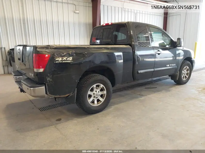 2005 Nissan Titan Se VIN: 1N6AA06BX5N565731 Lot: 45615348