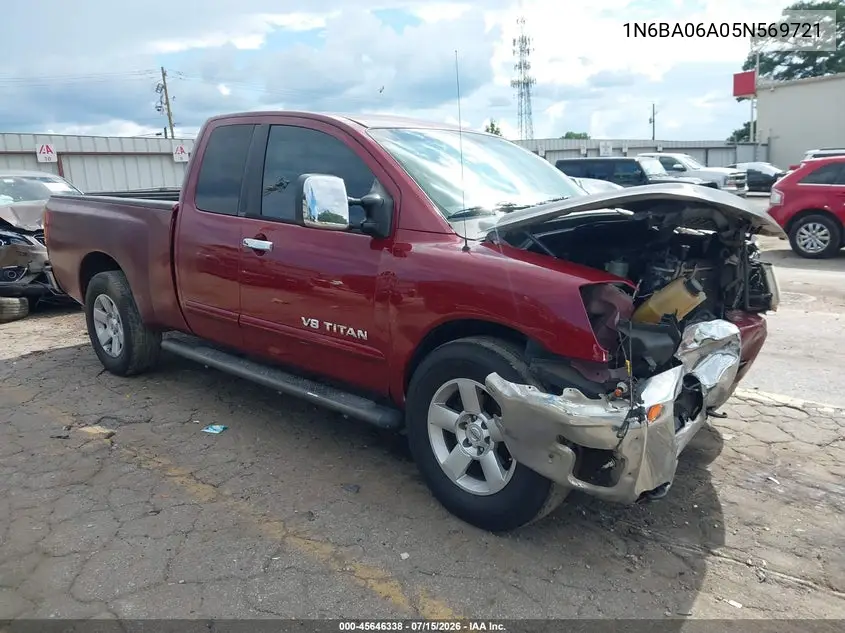 2005 Nissan Titan Se VIN: 1N6BA06A05N569721 Lot: 45646338