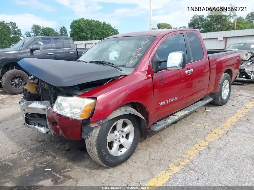 2005 Nissan Titan Se VIN: 1N6BA06A05N569721 Lot: 45646338