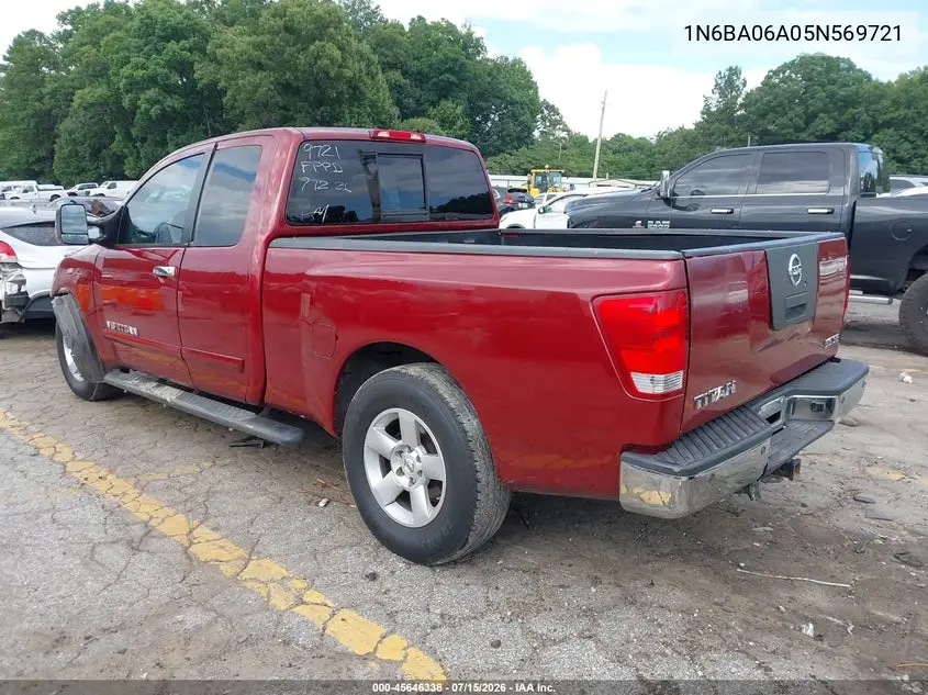 2005 Nissan Titan Se VIN: 1N6BA06A05N569721 Lot: 45646338