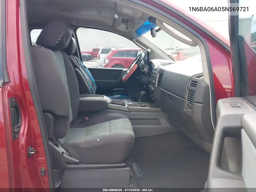 2005 Nissan Titan Se VIN: 1N6BA06A05N569721 Lot: 45646338