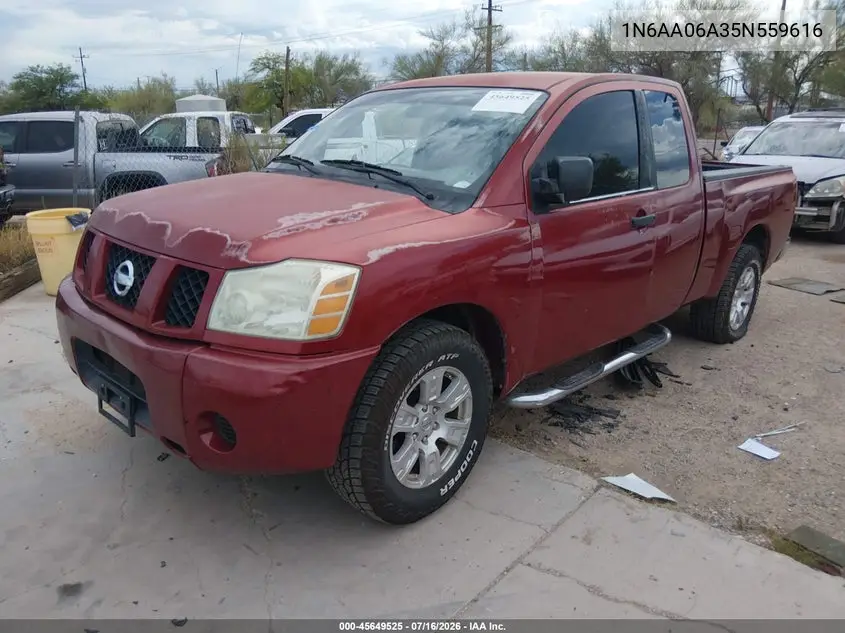 2005 Nissan Titan Xe VIN: 1N6AA06A35N559616 Lot: 45649525