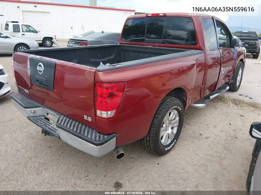 2005 Nissan Titan Xe VIN: 1N6AA06A35N559616 Lot: 45649525