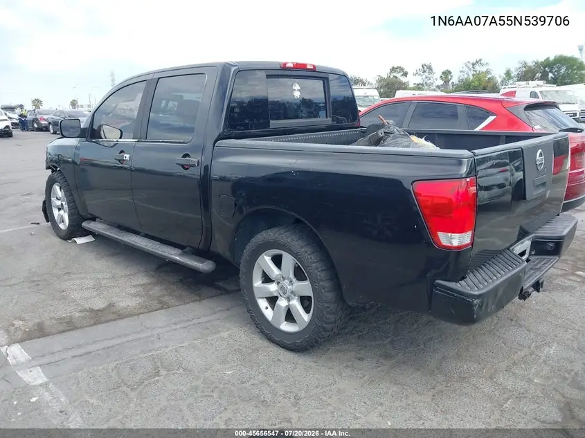 2005 Nissan Titan Xe VIN: 1N6AA07A55N539706 Lot: 45656547
