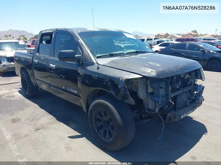 2006 Nissan Titan Se VIN: 1N6AA07A76N528286 Lot: 45427448