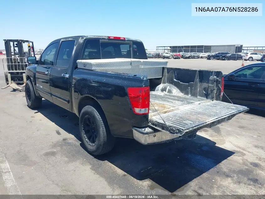 2006 Nissan Titan Se VIN: 1N6AA07A76N528286 Lot: 45427448