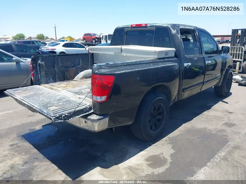 2006 Nissan Titan Se VIN: 1N6AA07A76N528286 Lot: 45427448