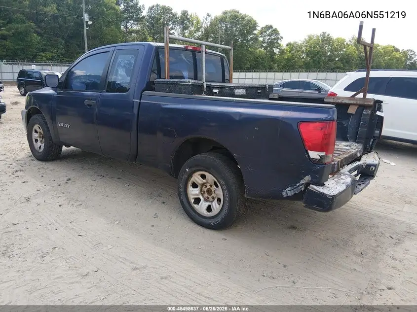 2006 Nissan Titan Xe VIN: 1N6BA06A06N551219 Lot: 45498637