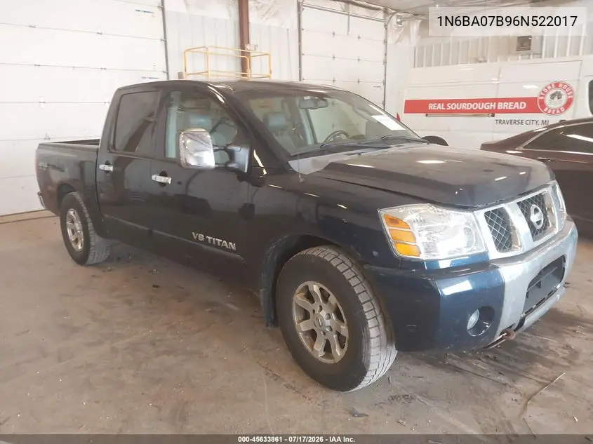 2006 Nissan Titan Le VIN: 1N6BA07B96N522017 Lot: 45633861