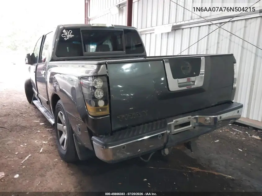 2006 Nissan Titan Le VIN: 1N6AA07A76N504215 Lot: 45666383