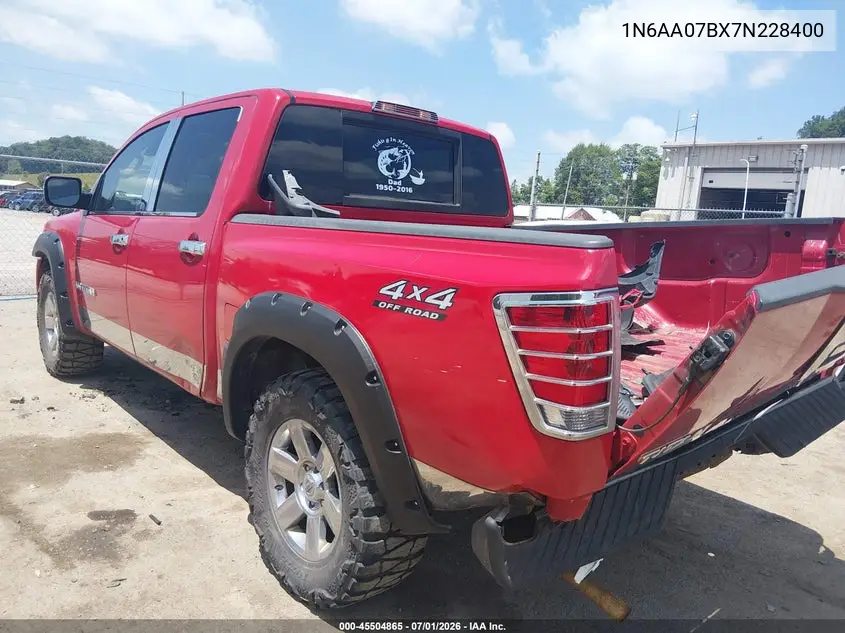 2007 Nissan Titan Xe VIN: 1N6AA07BX7N228400 Lot: 45504865