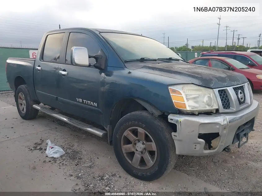 2007 Nissan Titan Se VIN: 1N6BA07B37N205240 Lot: 45545065
