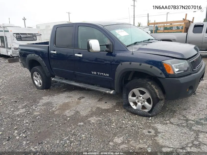 2007 Nissan Titan Le VIN: 1N6AA07B37N207016 Lot: 45550920