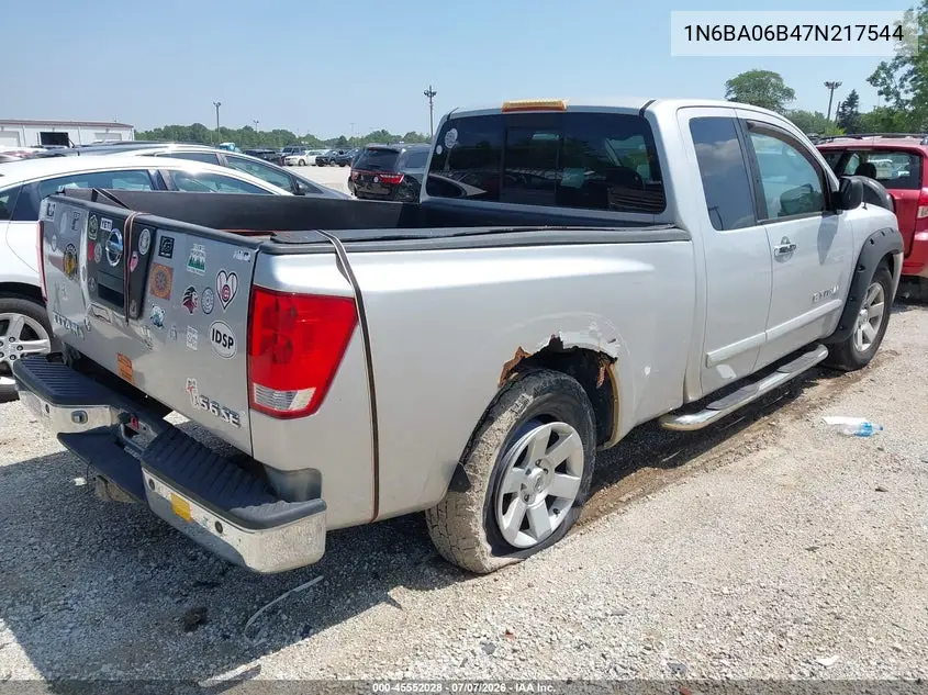 2007 Nissan Titan Se VIN: 1N6BA06B47N217544 Lot: 45552028