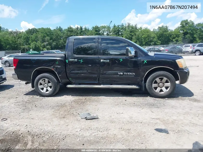 2007 Nissan Titan Le VIN: 1N6AA07B67N207494 Lot: 45569120