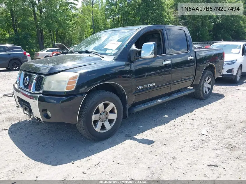 2007 Nissan Titan Le VIN: 1N6AA07B67N207494 Lot: 45569120