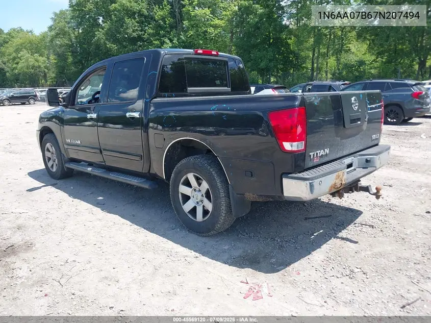 2007 Nissan Titan Le VIN: 1N6AA07B67N207494 Lot: 45569120