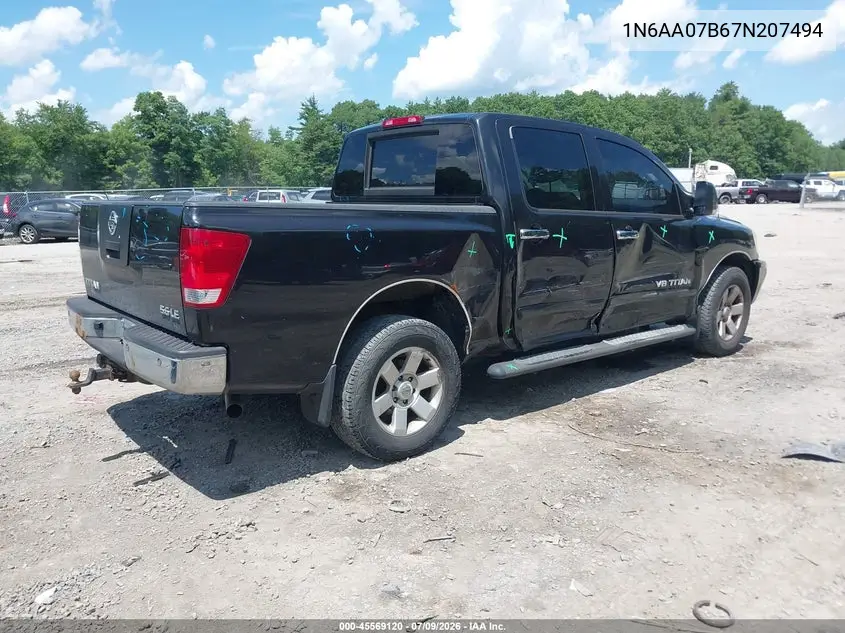 2007 Nissan Titan Le VIN: 1N6AA07B67N207494 Lot: 45569120