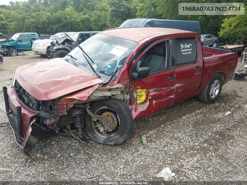 2007 Nissan Titan Xe VIN: 1N6BA07A37N224734 Lot: 45602272