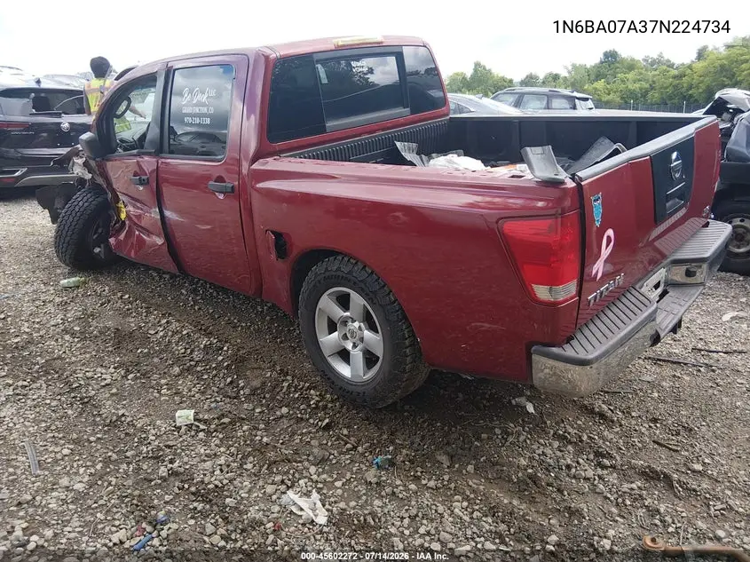 2007 Nissan Titan Xe VIN: 1N6BA07A37N224734 Lot: 45602272