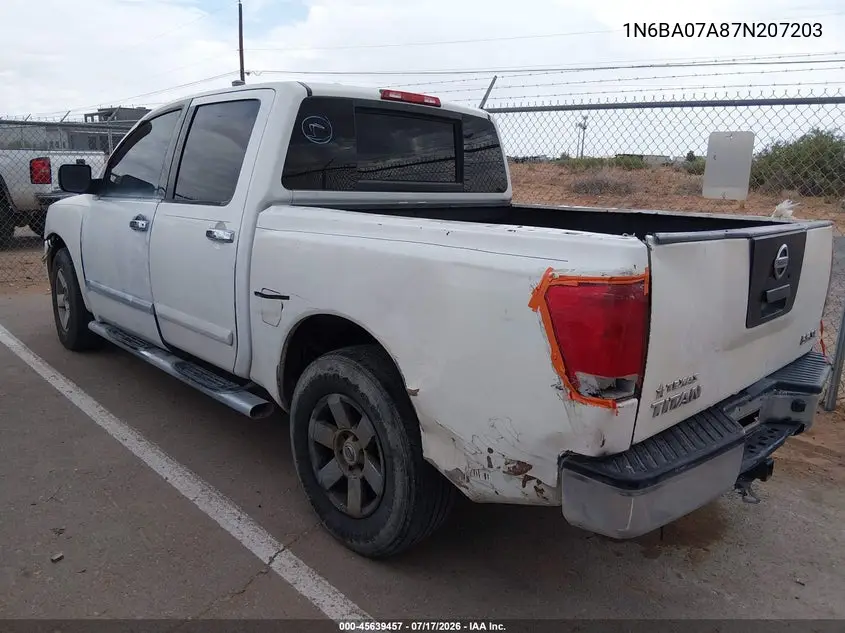 2007 Nissan Titan Se VIN: 1N6BA07A87N207203 Lot: 45639457
