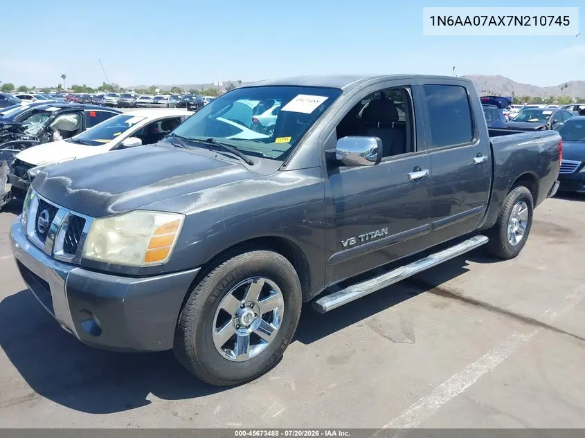 2007 Nissan Titan Se VIN: 1N6AA07AX7N210745 Lot: 45673488