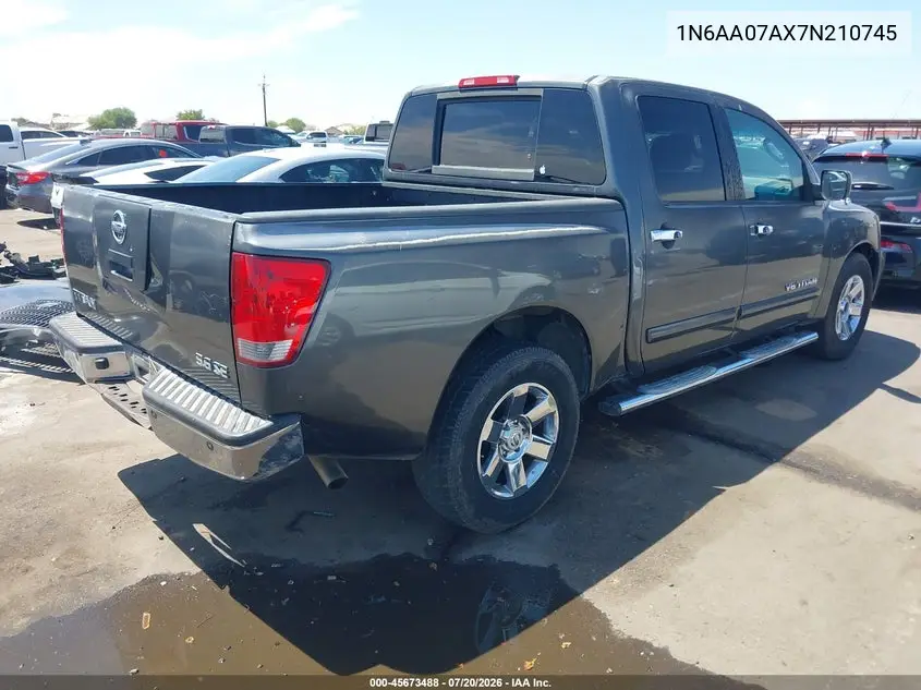 2007 Nissan Titan Se VIN: 1N6AA07AX7N210745 Lot: 45673488