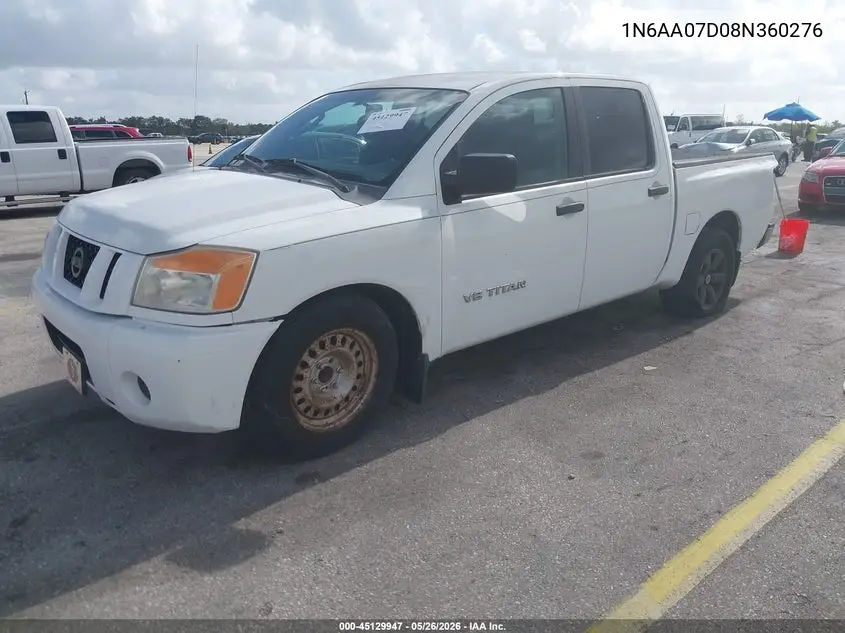 2008 Nissan Titan Se/Xe VIN: 1N6AA07D08N360276 Lot: 45129947