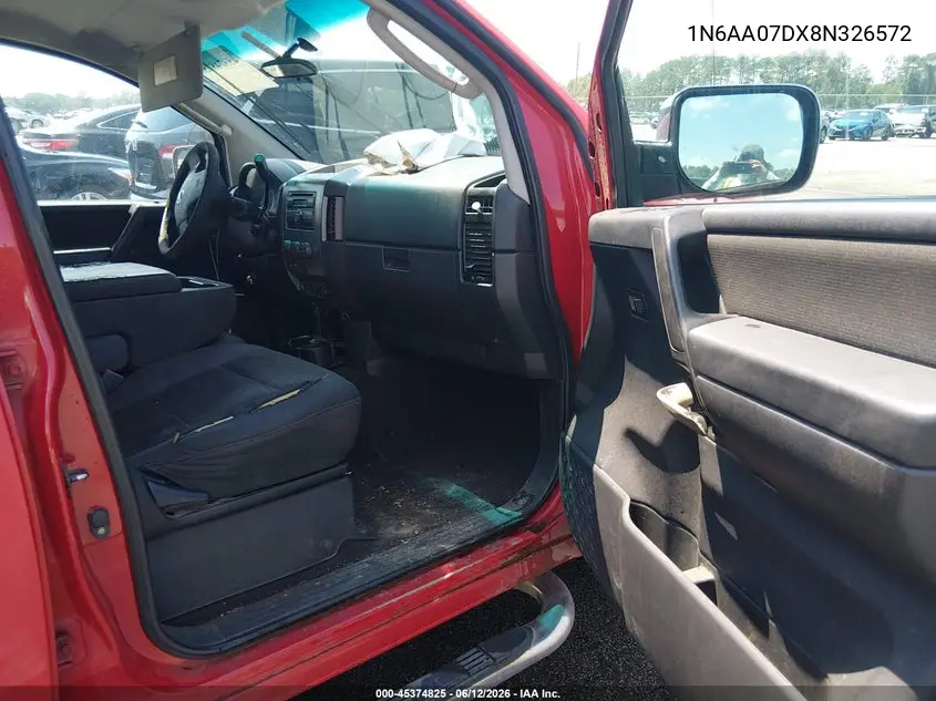 2008 Nissan Titan Xe VIN: 1N6AA07DX8N326572 Lot: 45374825