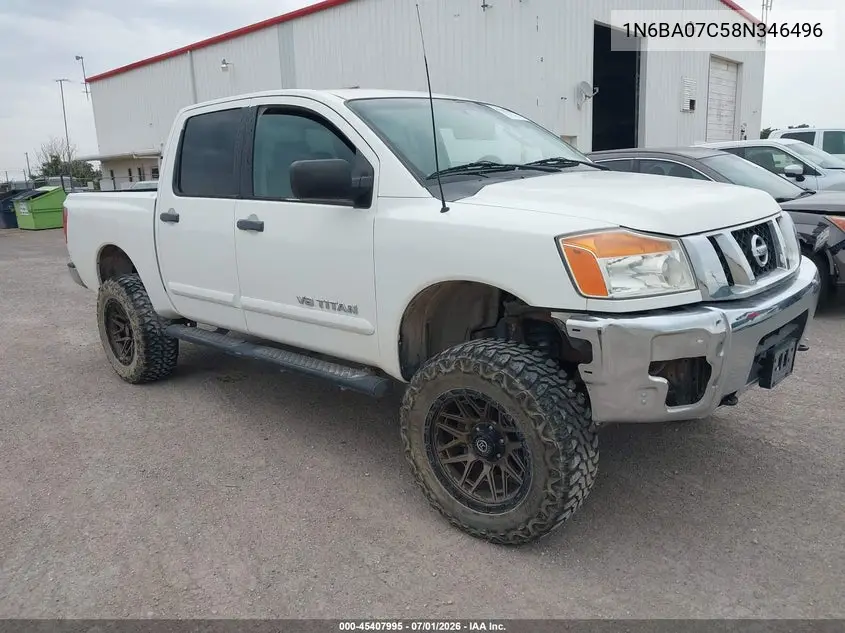2008 Nissan Titan Xe VIN: 1N6BA07C58N346496 Lot: 45407995