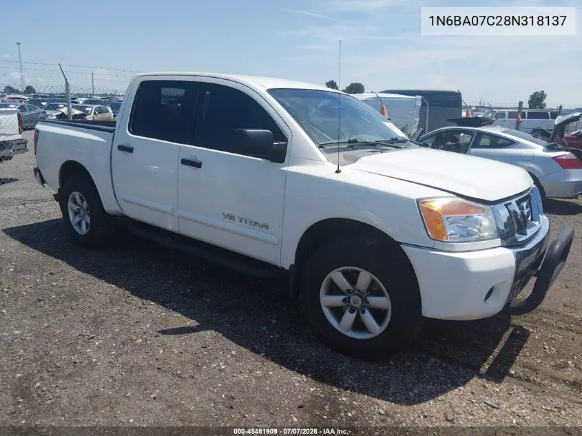 2008 Nissan Titan Se VIN: 1N6BA07C28N318137 Lot: 45481909