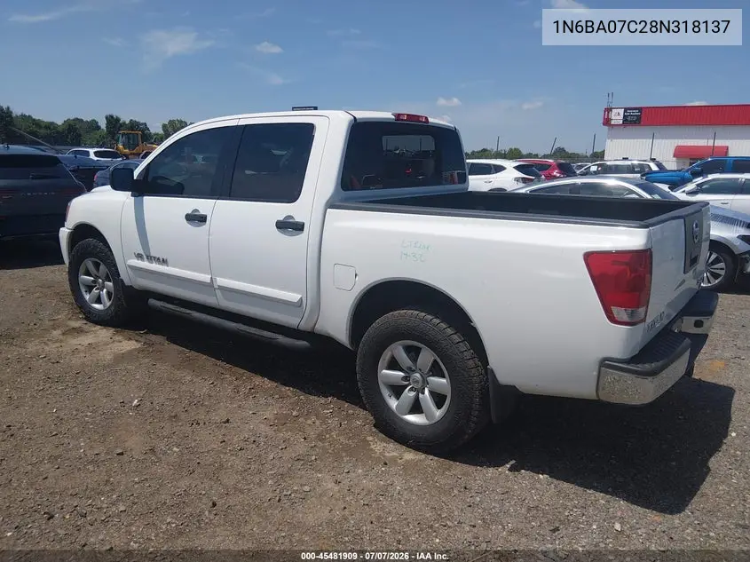2008 Nissan Titan Se VIN: 1N6BA07C28N318137 Lot: 45481909