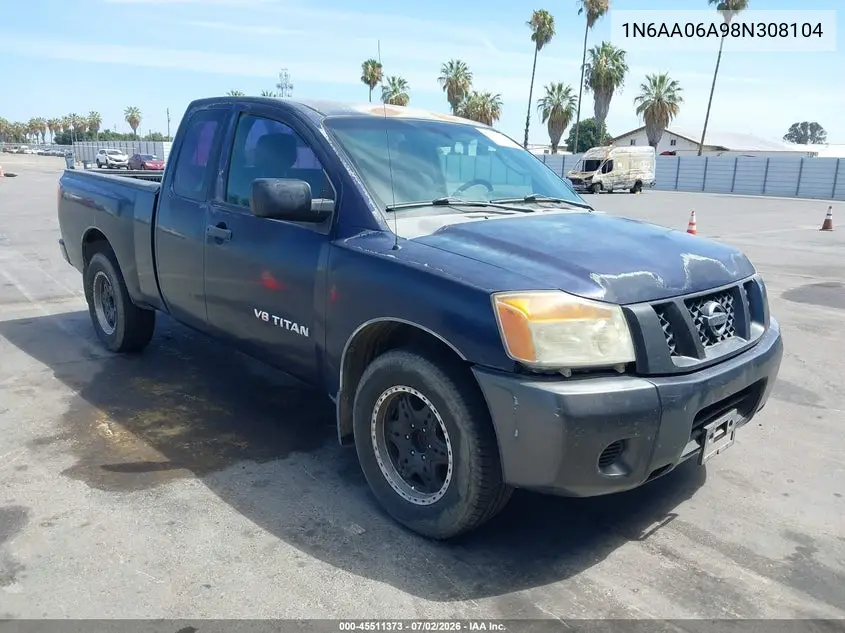 2008 Nissan Titan Xe VIN: 1N6AA06A98N308104 Lot: 45511373