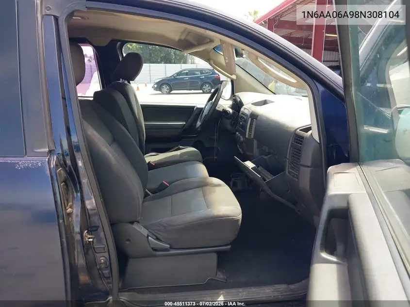 2008 Nissan Titan Xe VIN: 1N6AA06A98N308104 Lot: 45511373