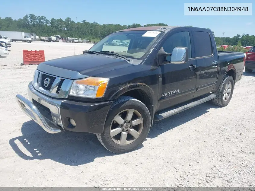 2008 Nissan Titan Le VIN: 1N6AA07C88N304948 Lot: 45537488