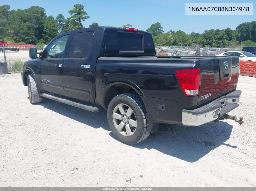 2008 Nissan Titan Le VIN: 1N6AA07C88N304948 Lot: 45537488