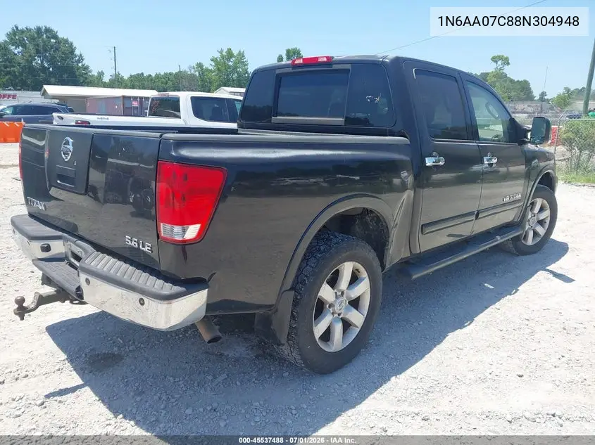 2008 Nissan Titan Le VIN: 1N6AA07C88N304948 Lot: 45537488