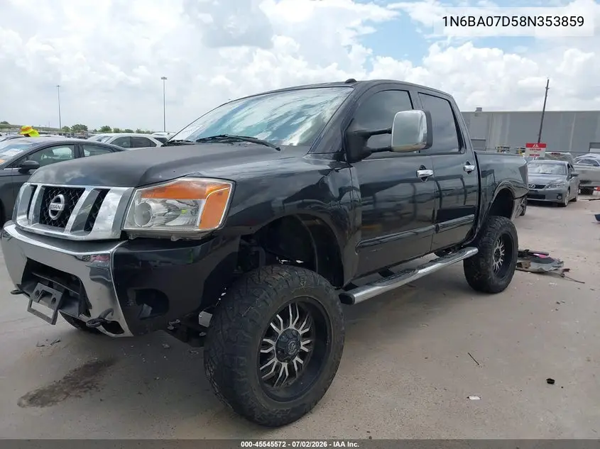 2008 Nissan Titan Se VIN: 1N6BA07D58N353859 Lot: 45545572