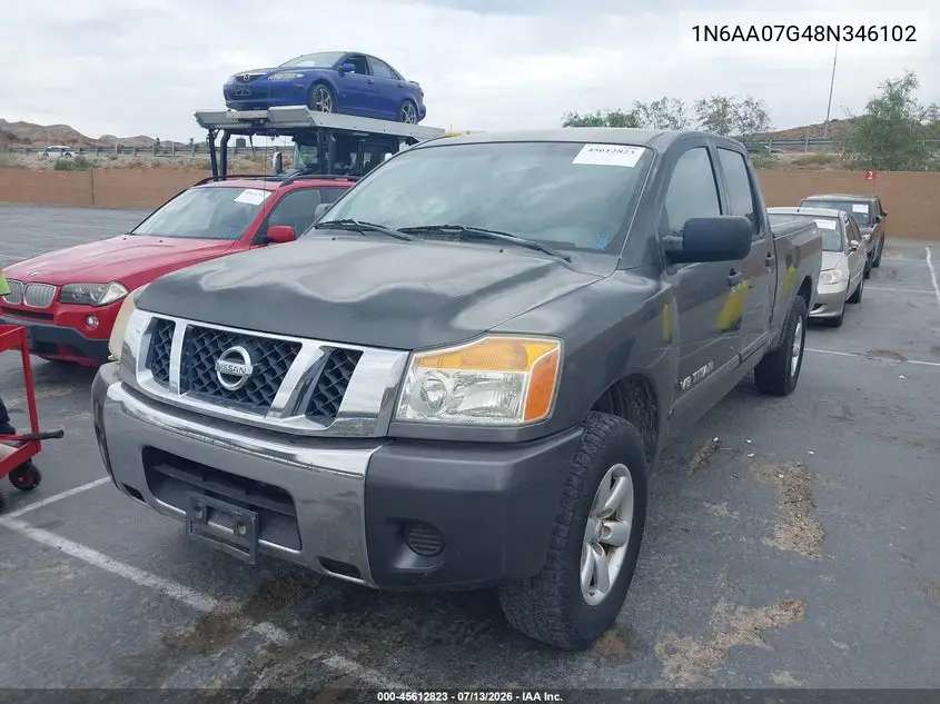 2008 Nissan Titan Xe VIN: 1N6AA07G48N346102 Lot: 45612823