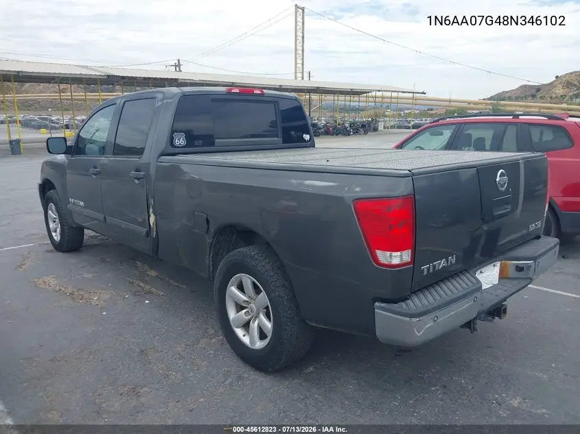 2008 Nissan Titan Xe VIN: 1N6AA07G48N346102 Lot: 45612823
