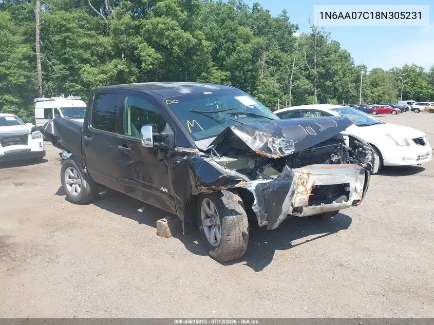 2008 Nissan Titan Se VIN: 1N6AA07C18N305231 Lot: 45615013