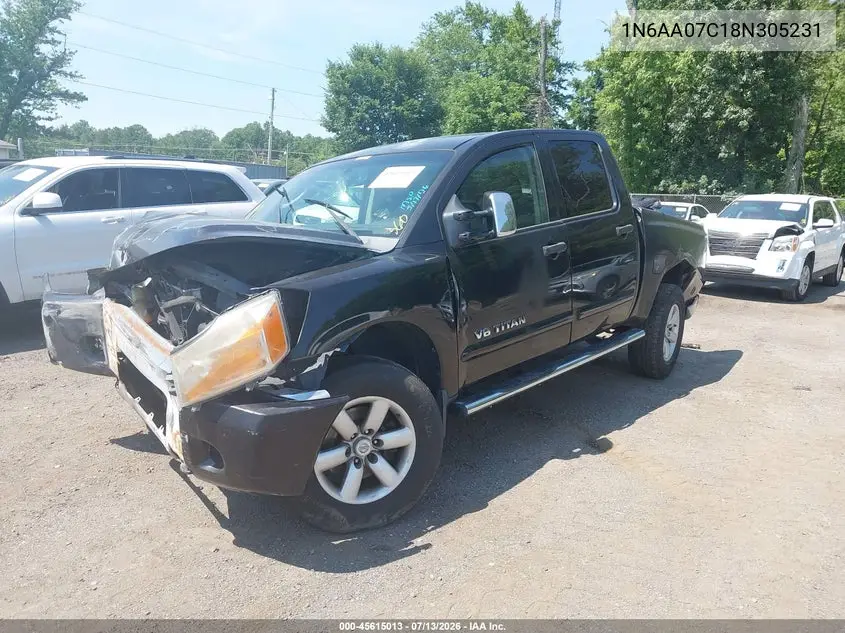 2008 Nissan Titan Se VIN: 1N6AA07C18N305231 Lot: 45615013