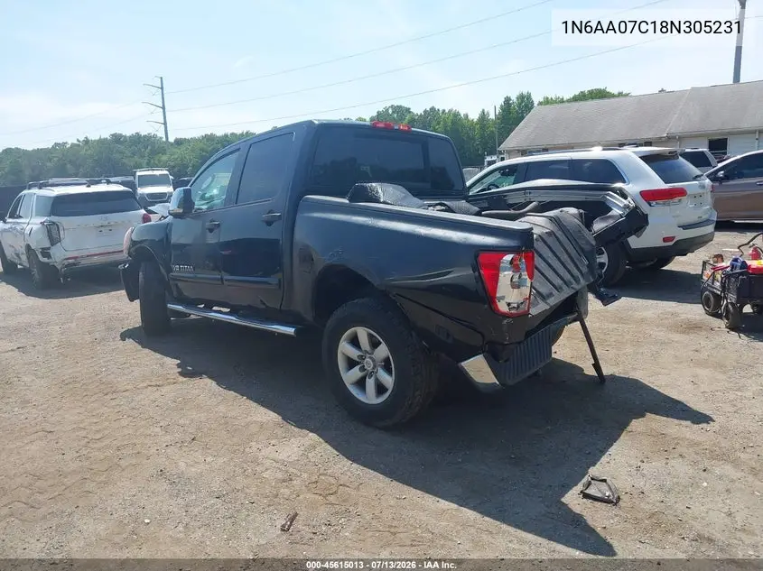 2008 Nissan Titan Se VIN: 1N6AA07C18N305231 Lot: 45615013