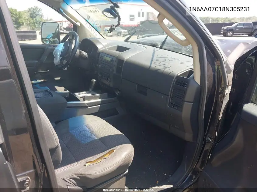 2008 Nissan Titan Se VIN: 1N6AA07C18N305231 Lot: 45615013