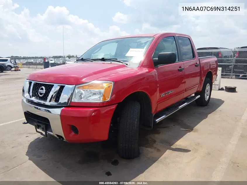 2009 Nissan Titan Se VIN: 1N6AA07C69N314251 Lot: 45554263