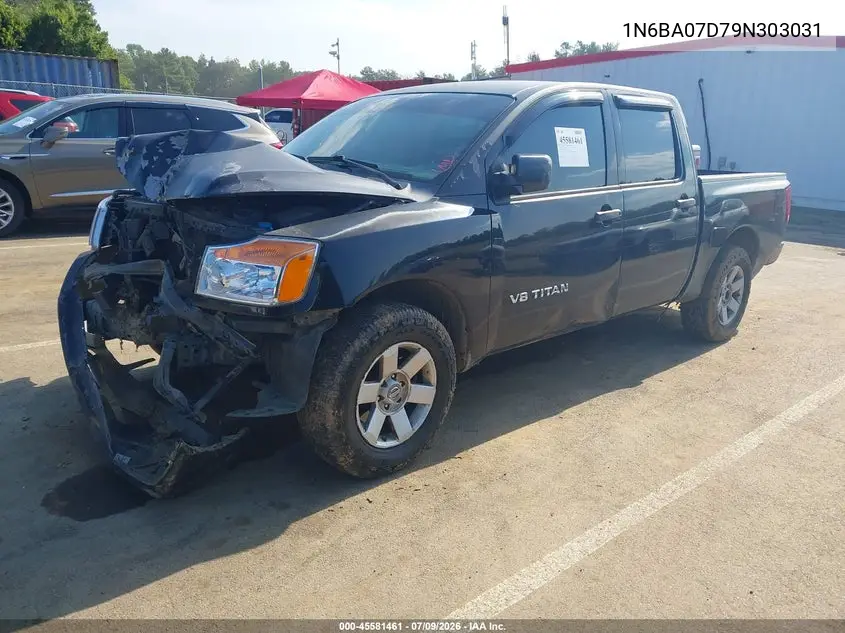 2009 Nissan Titan Xe VIN: 1N6BA07D79N303031 Lot: 45581461