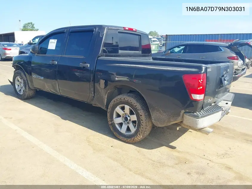 2009 Nissan Titan Xe VIN: 1N6BA07D79N303031 Lot: 45581461
