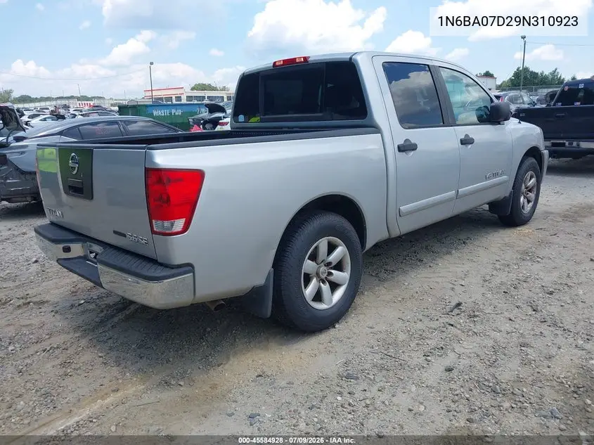 2009 Nissan Titan Se VIN: 1N6BA07D29N310923 Lot: 45584928